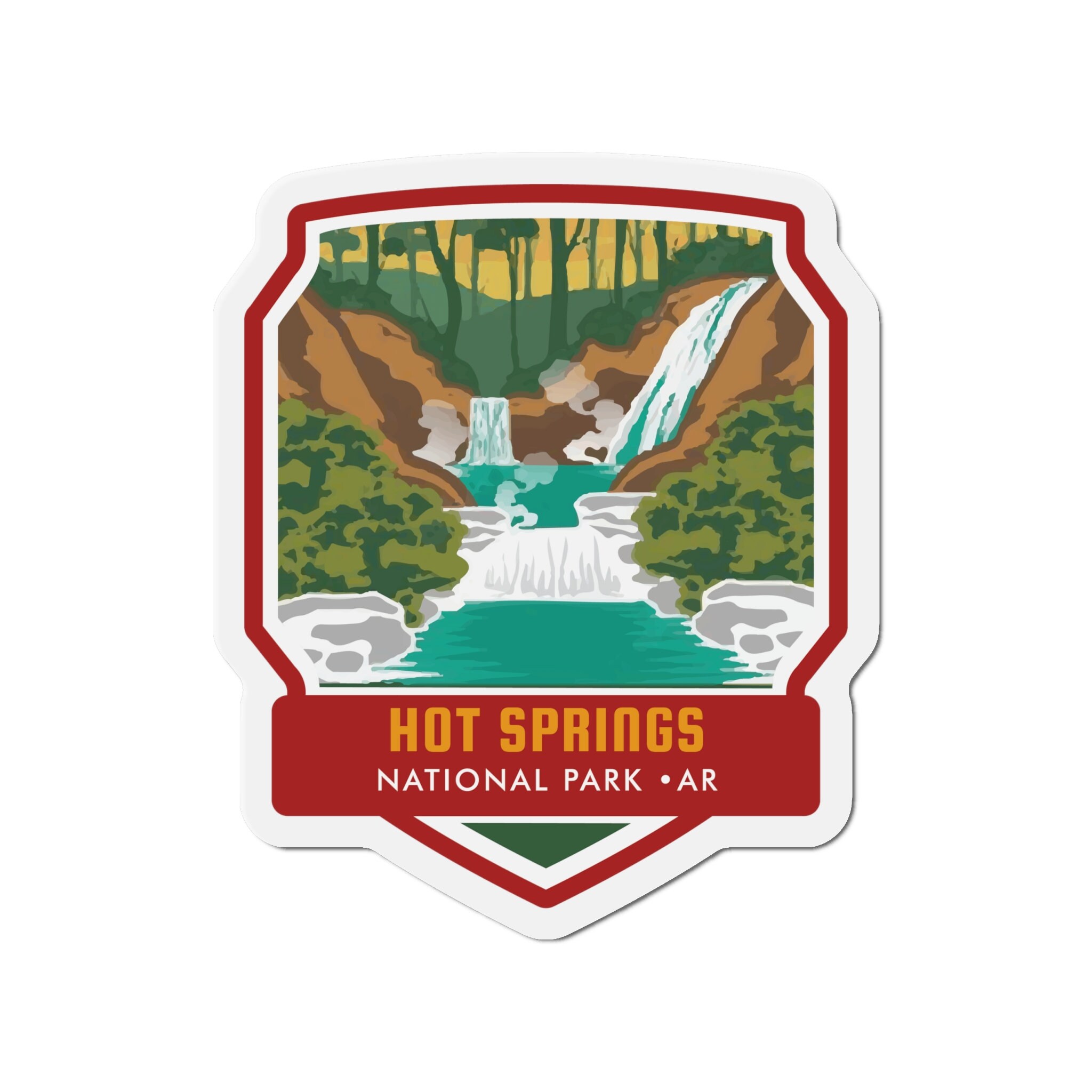 Bring the Magic of Hot Springs National Park to Your Magnetic Surfaces with our Enchanting Magnet! - 5 Sizes