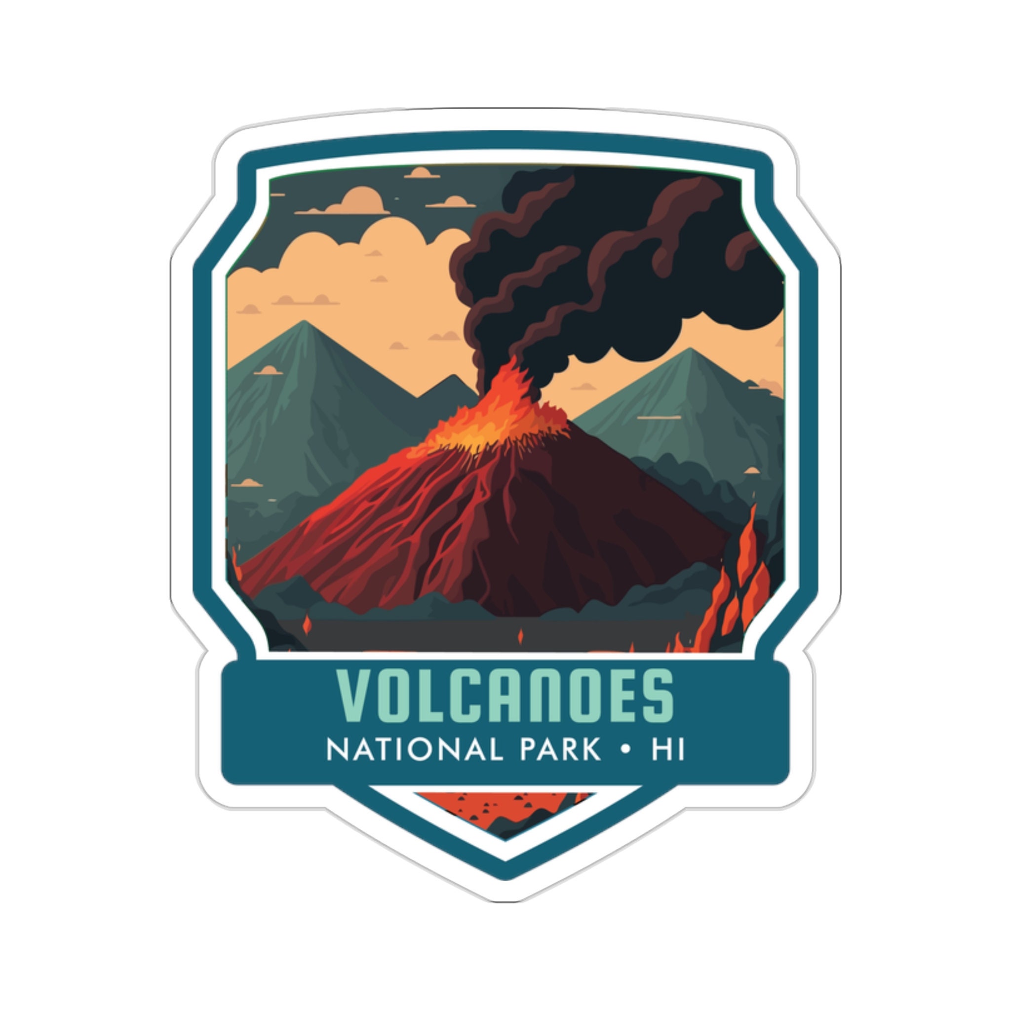 Ignite Your Adventure with Our Volcanoes National Park Sticker! - 5 Sizes