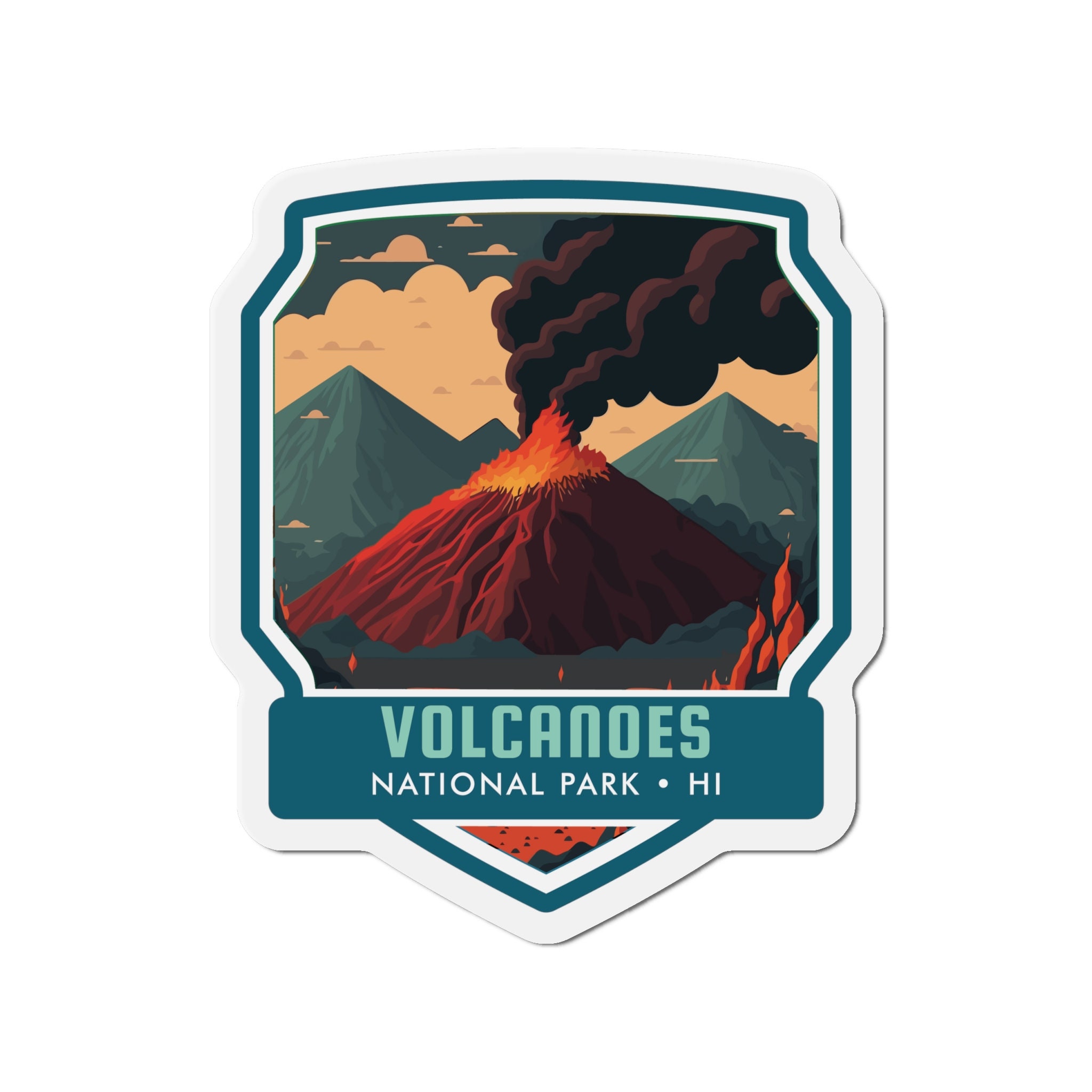 Bring the Majestic Power of Volcanoes National Park to Your Magnetic Surfaces with Our Captivating Magnet! - 5 Sizes