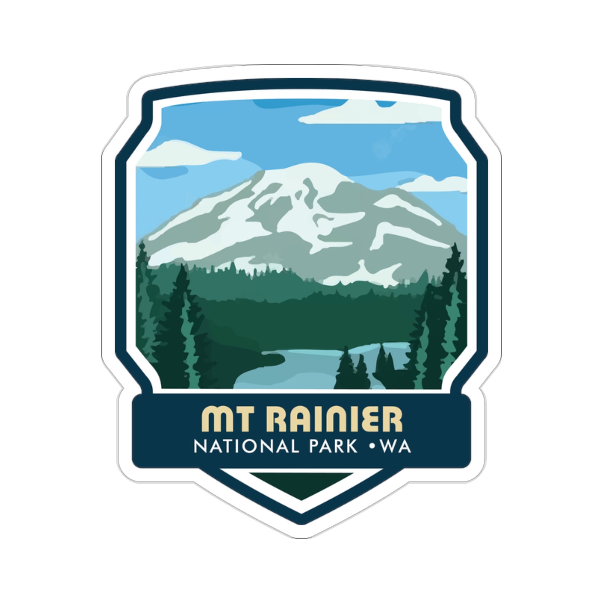 Experience the Beauty of Mt. Rainier National Park with Our Stunning Sticker! - 5 Sizes