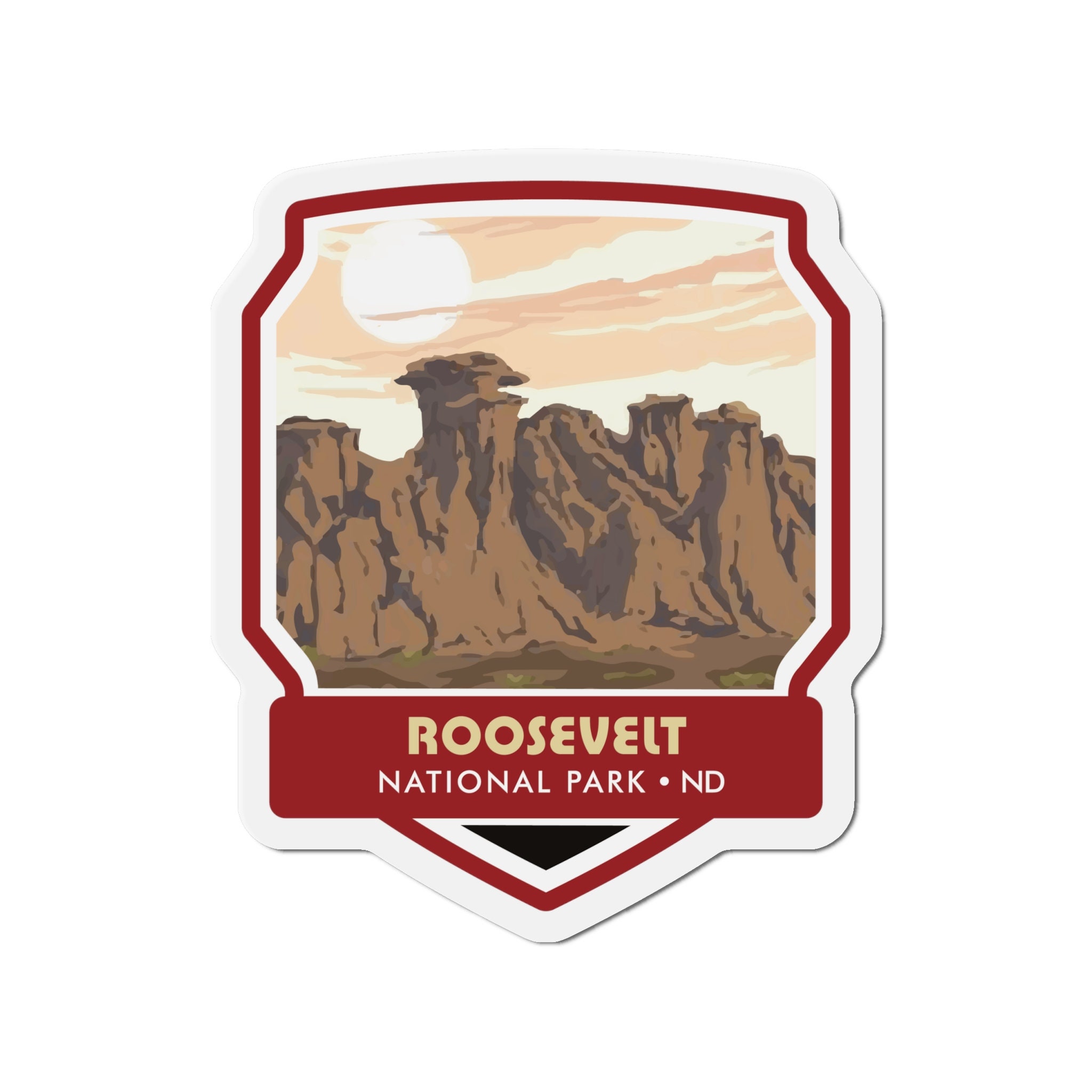 Bring the Untamed Wilderness of Roosevelt National Park to Your Magnetic Surfaces with Our Enchanting Magnet! - 5 Sizes