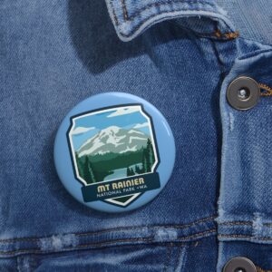 Mt. Rainier National Park Button Pin – Wear the Alpine Majesty