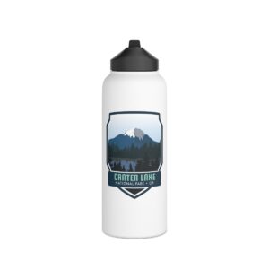 Crater Lake National Park Stainless Steel Water Bottle – Sip the Lakeside Bliss