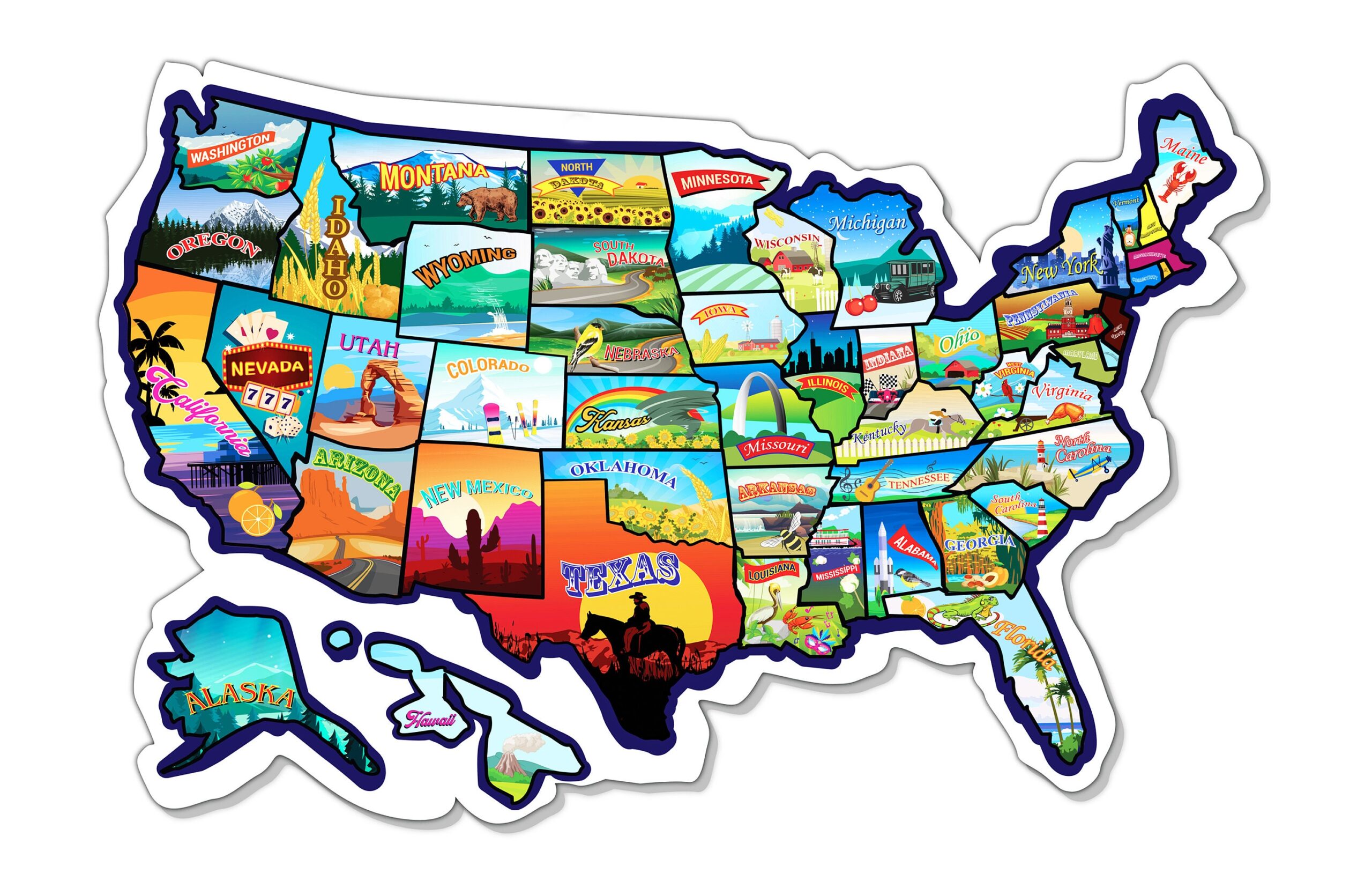 Window Stickers By State Rv State Sticker Travel Map – 25 x 17 inch Large USA Sticker Map with ...