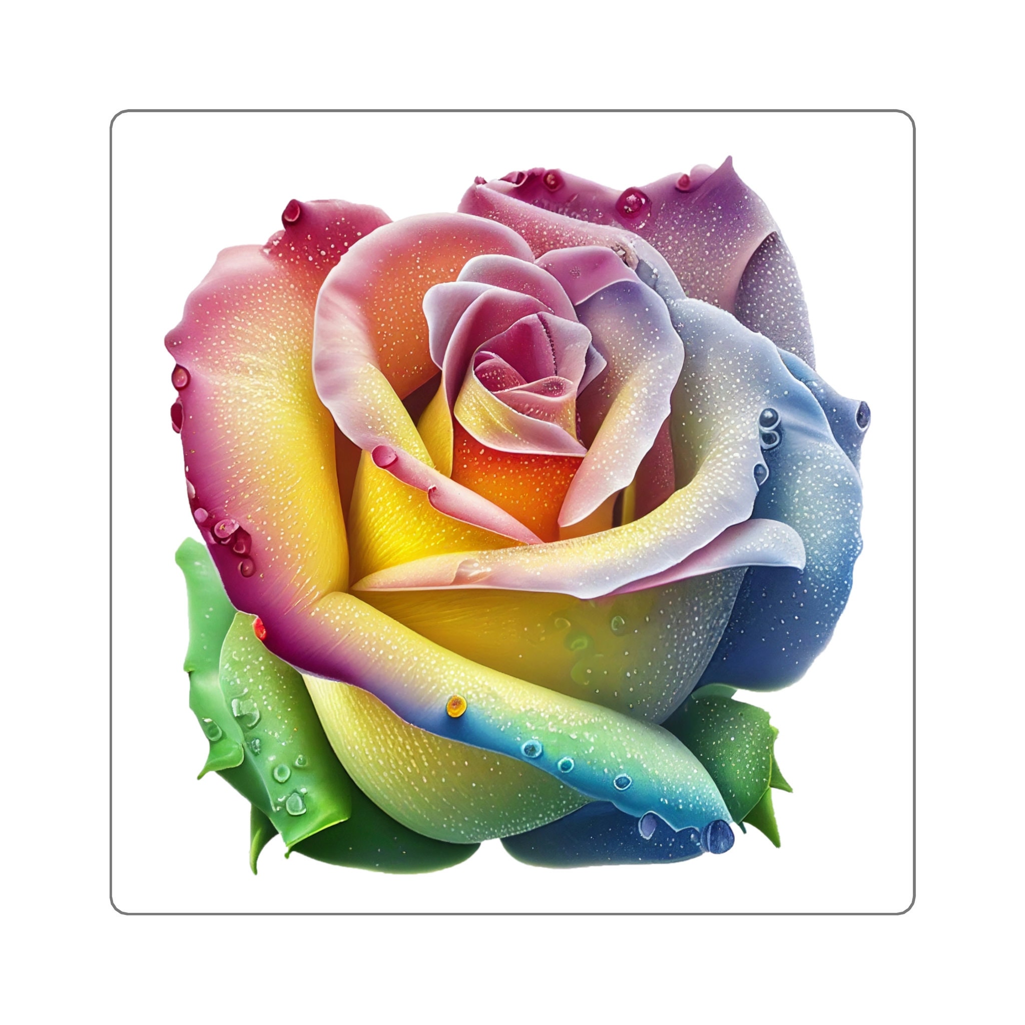 Add a Pop of Color with Our Multicolored Hybrid Tea Rose Sticker