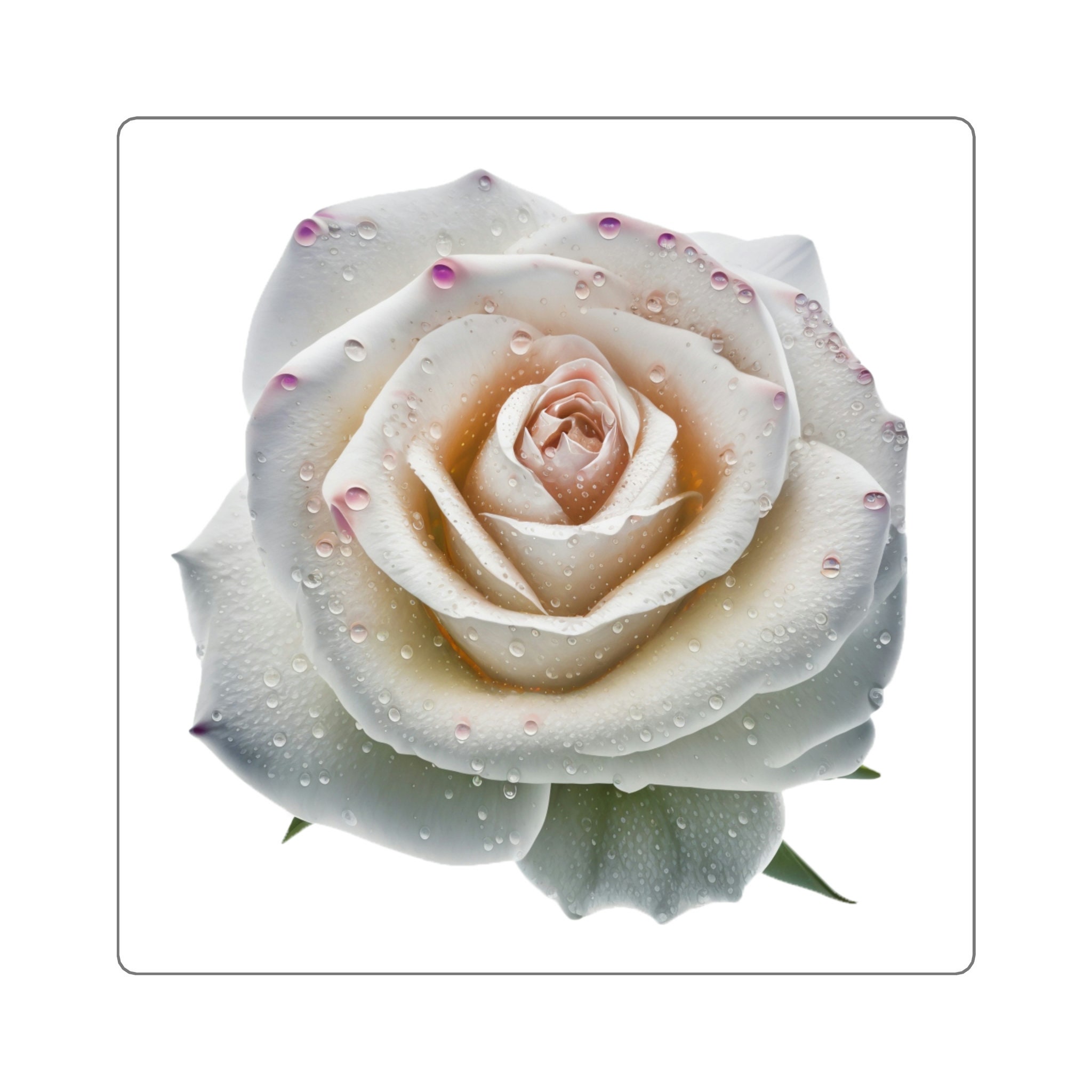 Add a Touch of Serenity to Your Items with Our White Hybrid Tea Rose Sticker