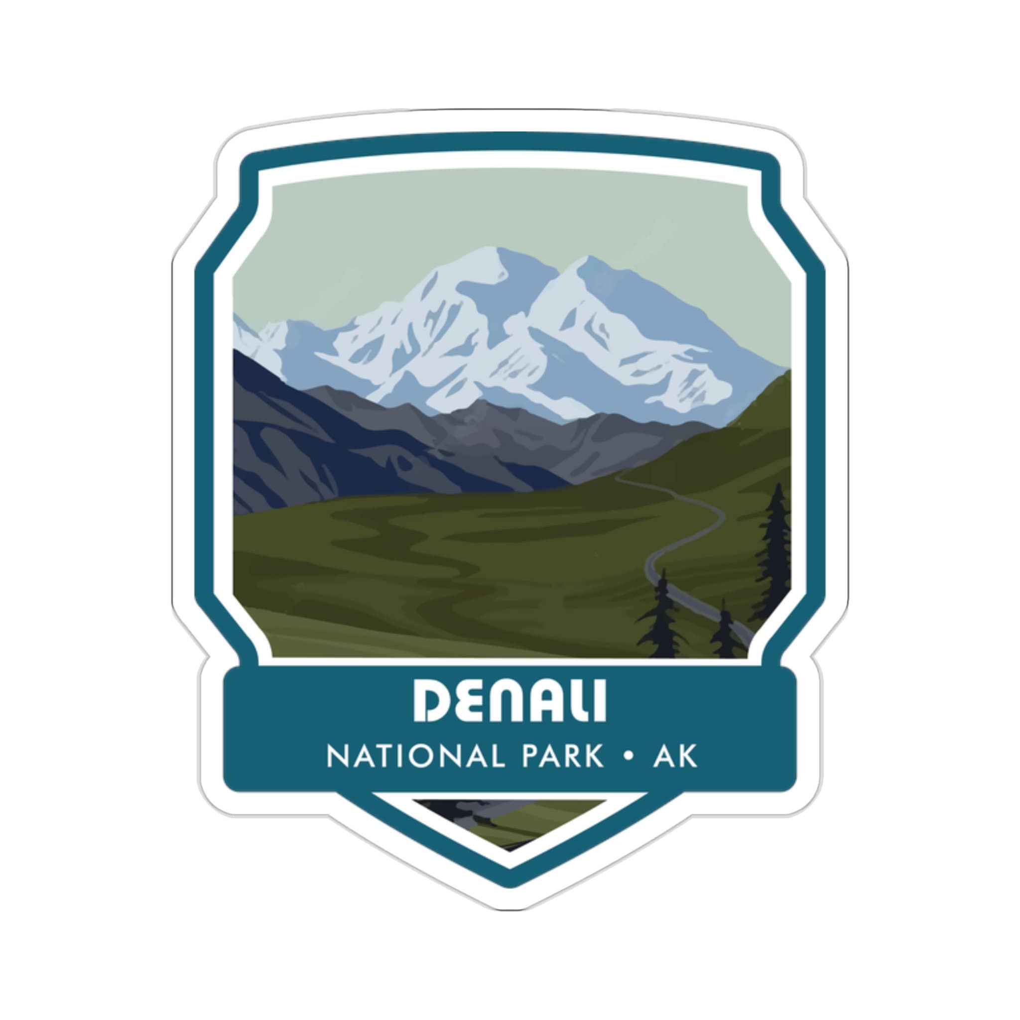 Explore the Majestic Beauty of Denali National Park with our Captivating Sticker! - 5 Sizes