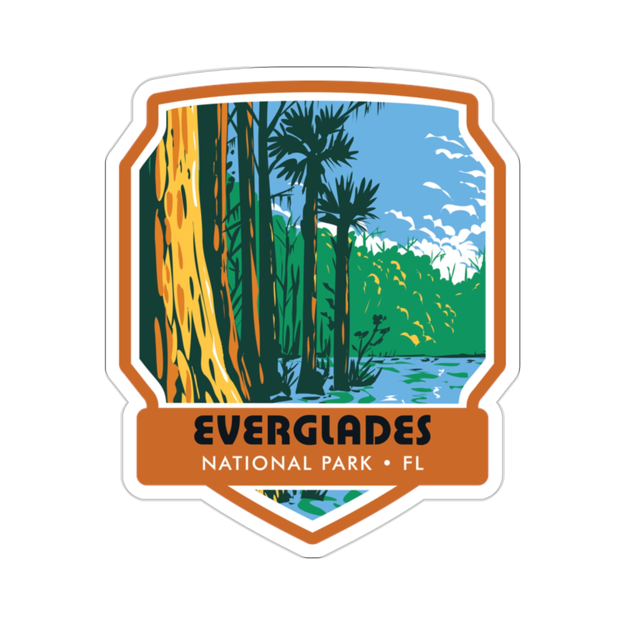 Embrace the Untamed Wilderness of Everglades National Park with our Captivating Sticker! - 5 Sizes