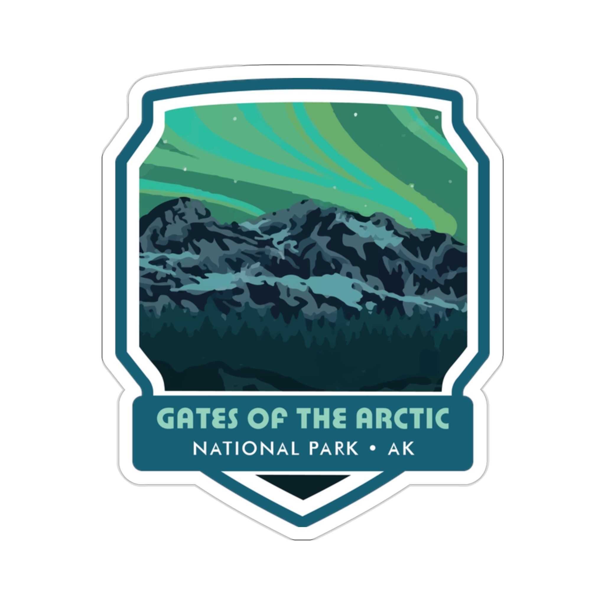 Discover the Majestic Beauty of Gates of the Arctic National Park with our Breathtaking Sticker! - 5 Sizes