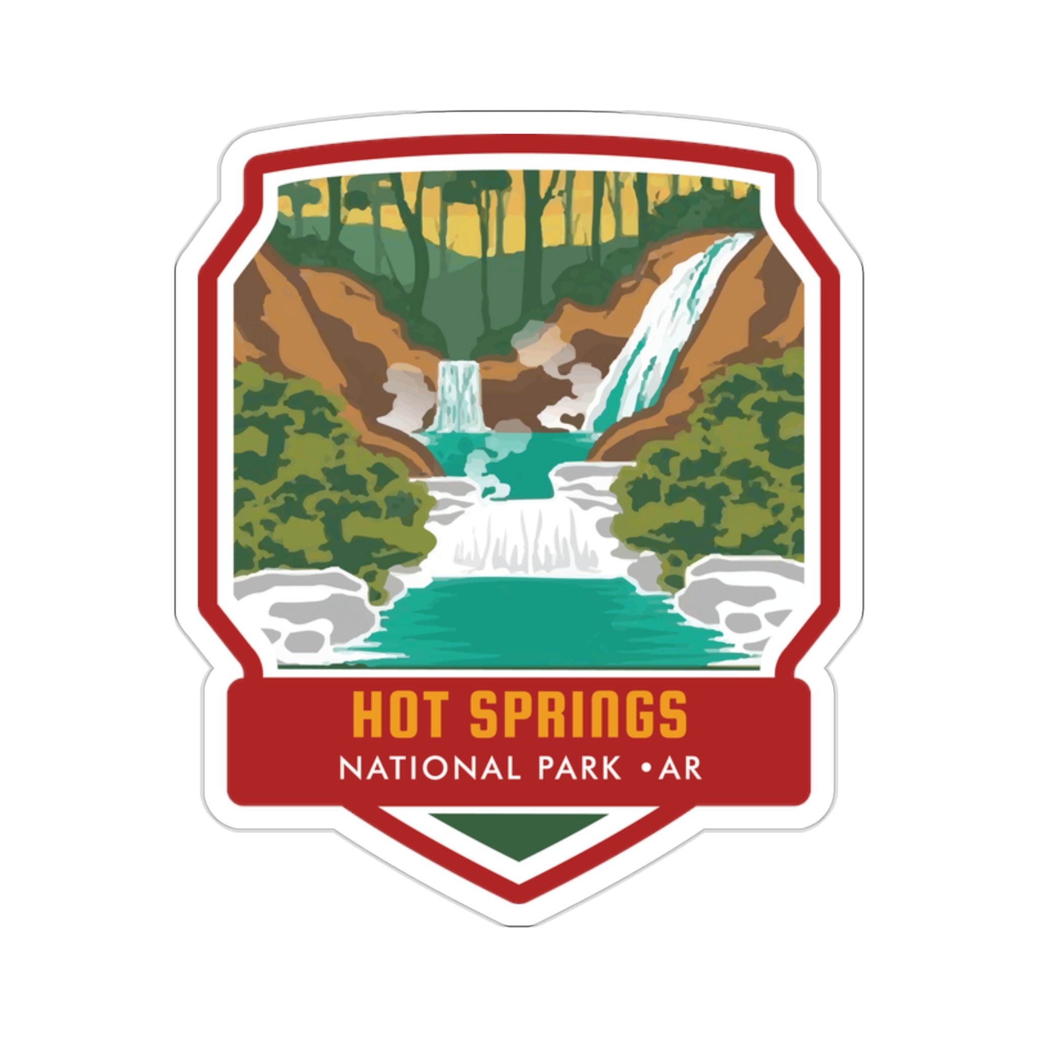 Embrace the Natural Wonders of Hot Springs National Park with our Enchanting Sticker! - 5 Sizes