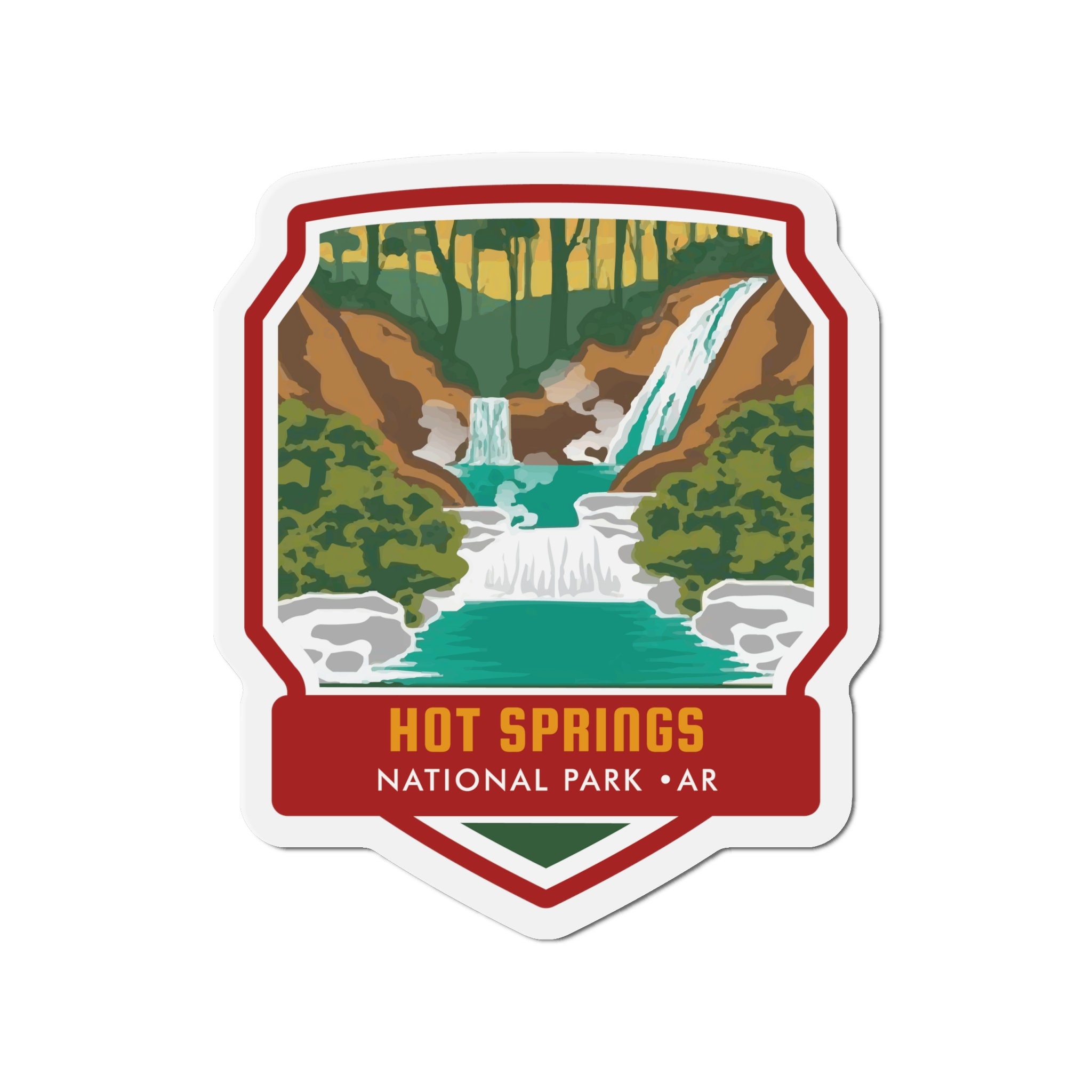 Bring the Magic of Hot Springs National Park to Your Magnetic Surfaces with our Enchanting Magnet! - 5 Sizes