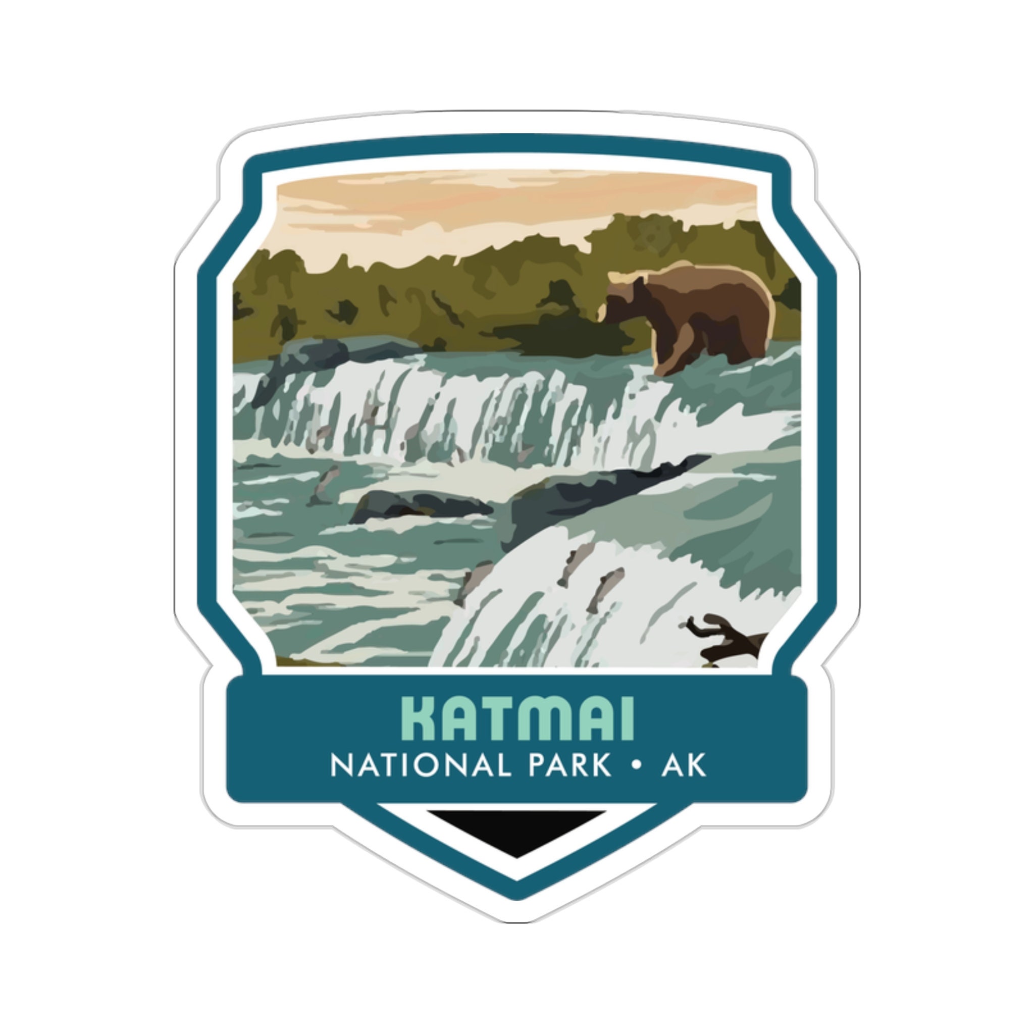 Experience the Majesty of Katmai National Park with Our Captivating Sticker! - 5 Stickers
