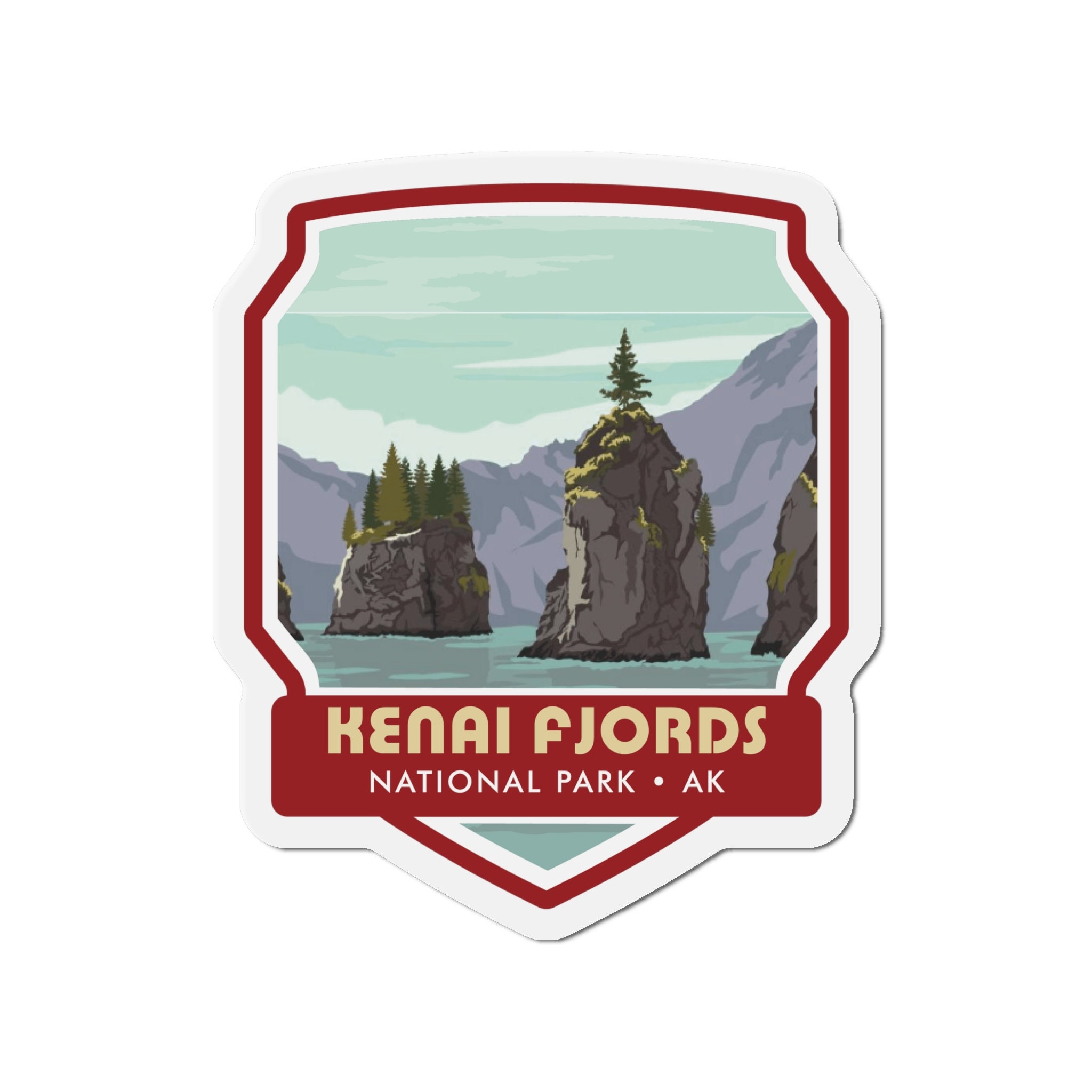 Bring the Serene Beauty of Kenai Fjords National Park to Your Magnetic Surfaces with Our Captivating Magnet! - 5 Sizes