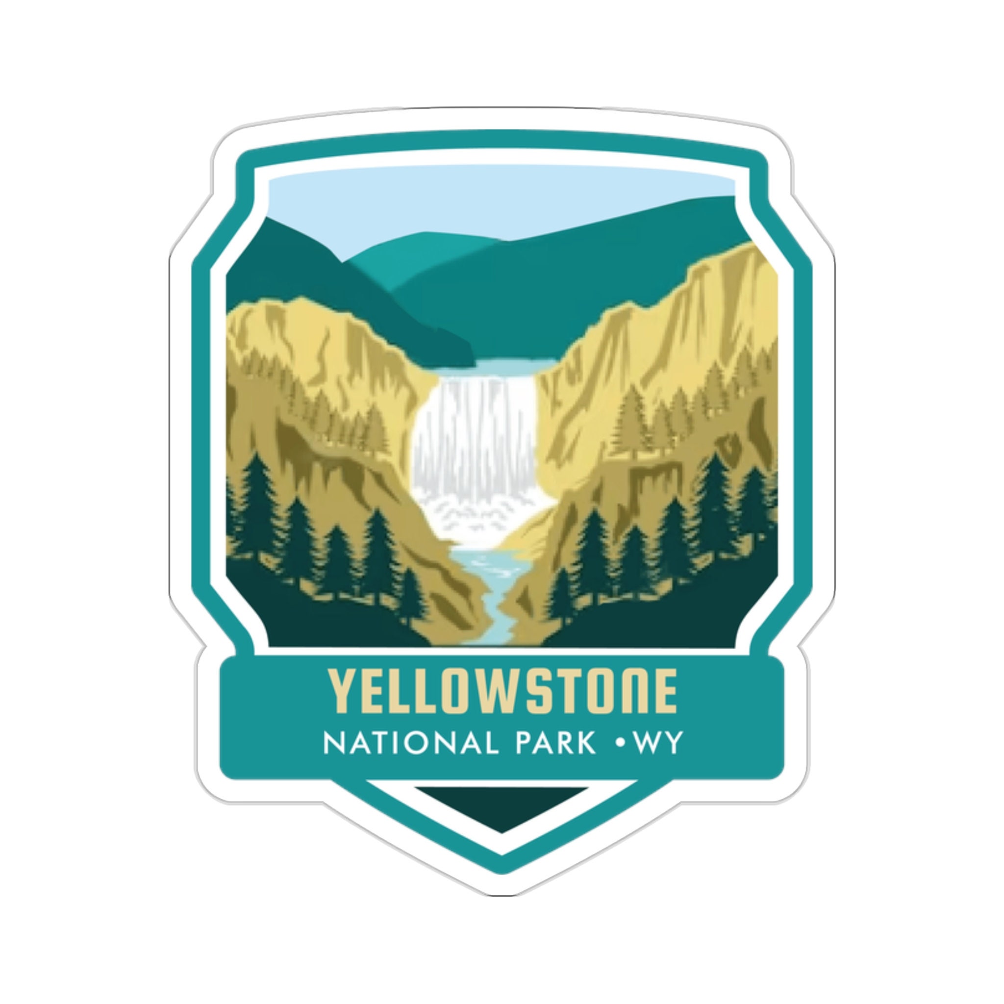 Embrace the Wonders of Yellowstone National Park with Our Vibrant Sticker! - 5 Sizes