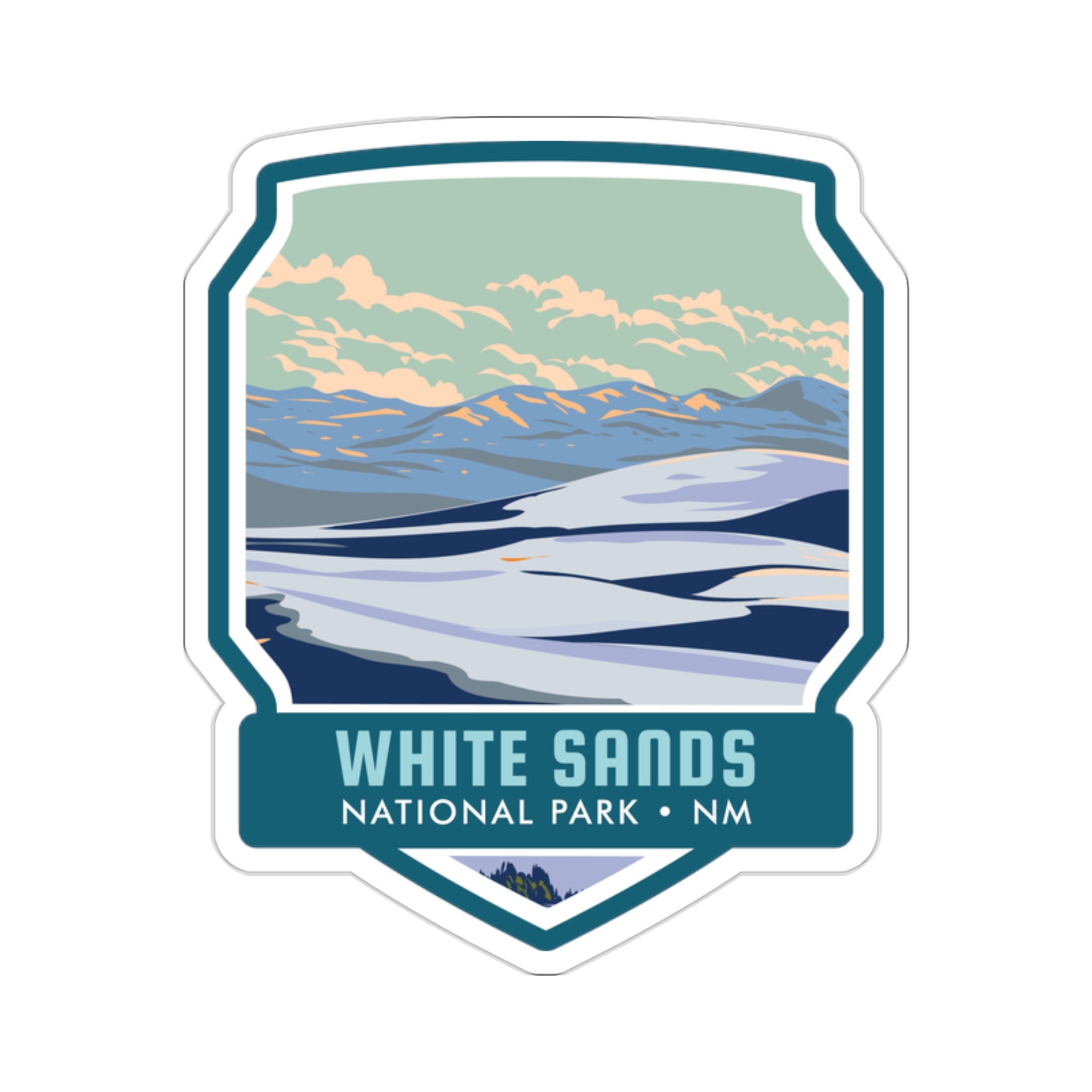 Dive into the Mesmerizing Beauty of White Sands National Park with Our Captivating Sticker! - 5 Sizes