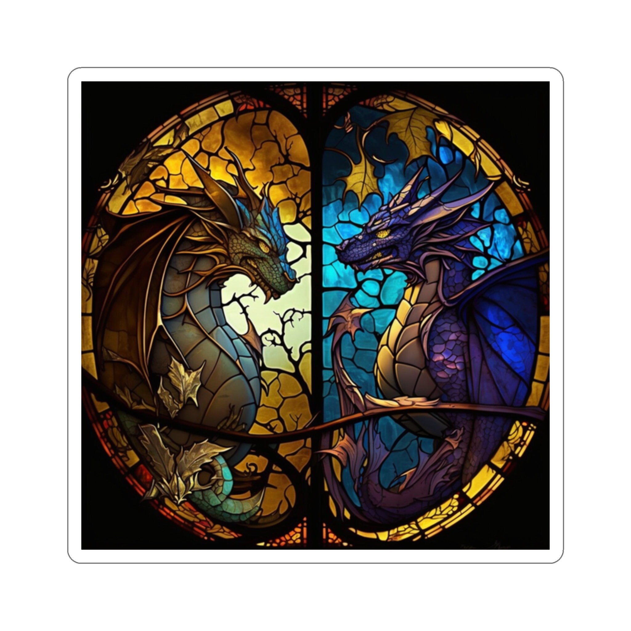 Majestic Dragon Sticker - Unleash the Magic and Ignite Your Imagination! Fantasy-Inspired Artwork for Laptops, Notebooks, Water Bottles