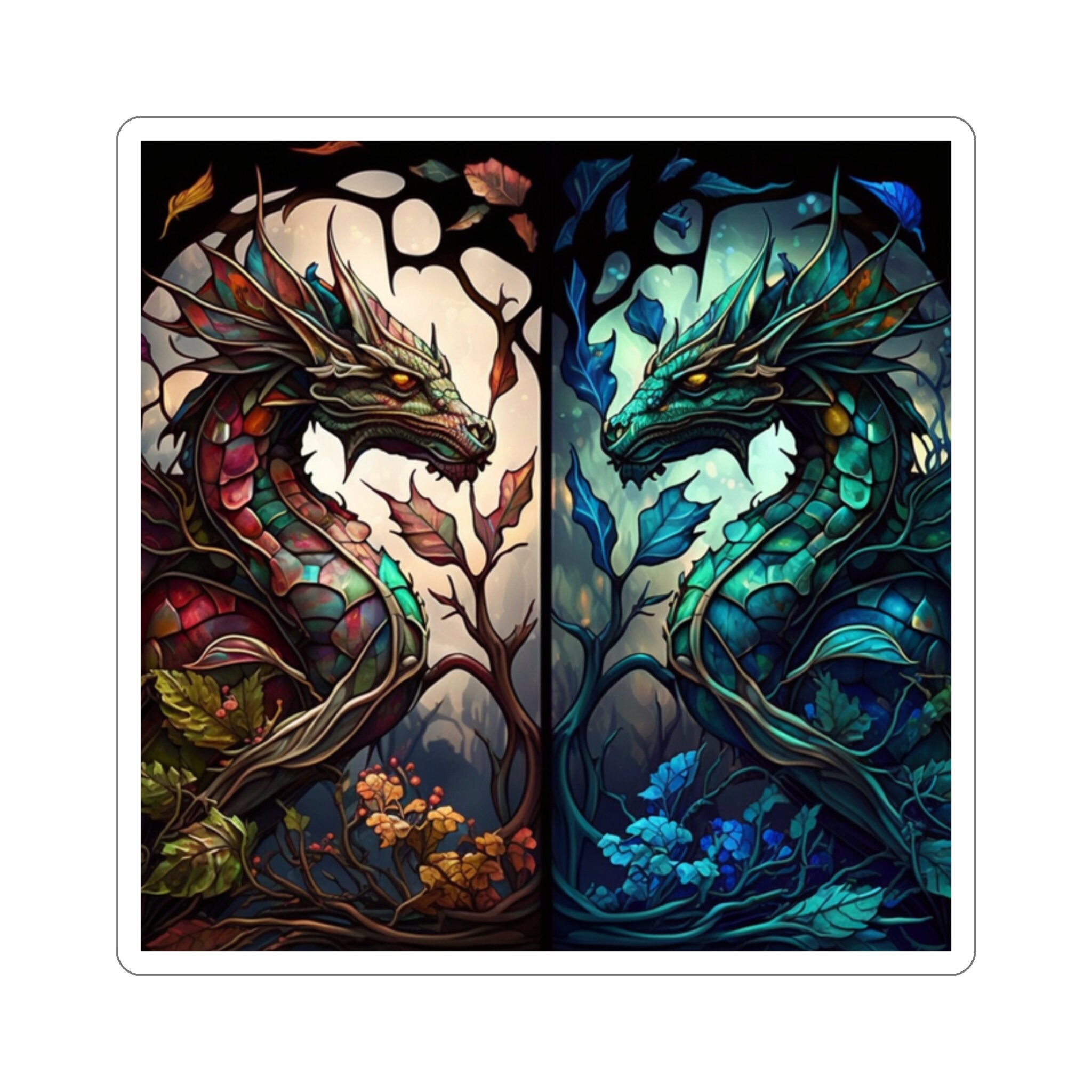 Mystical Dragon Sticker - Unleash the Power and Elegance of Dragons! Fantasy-inspired Artwork for Decorating Surfaces - 5 Sizes