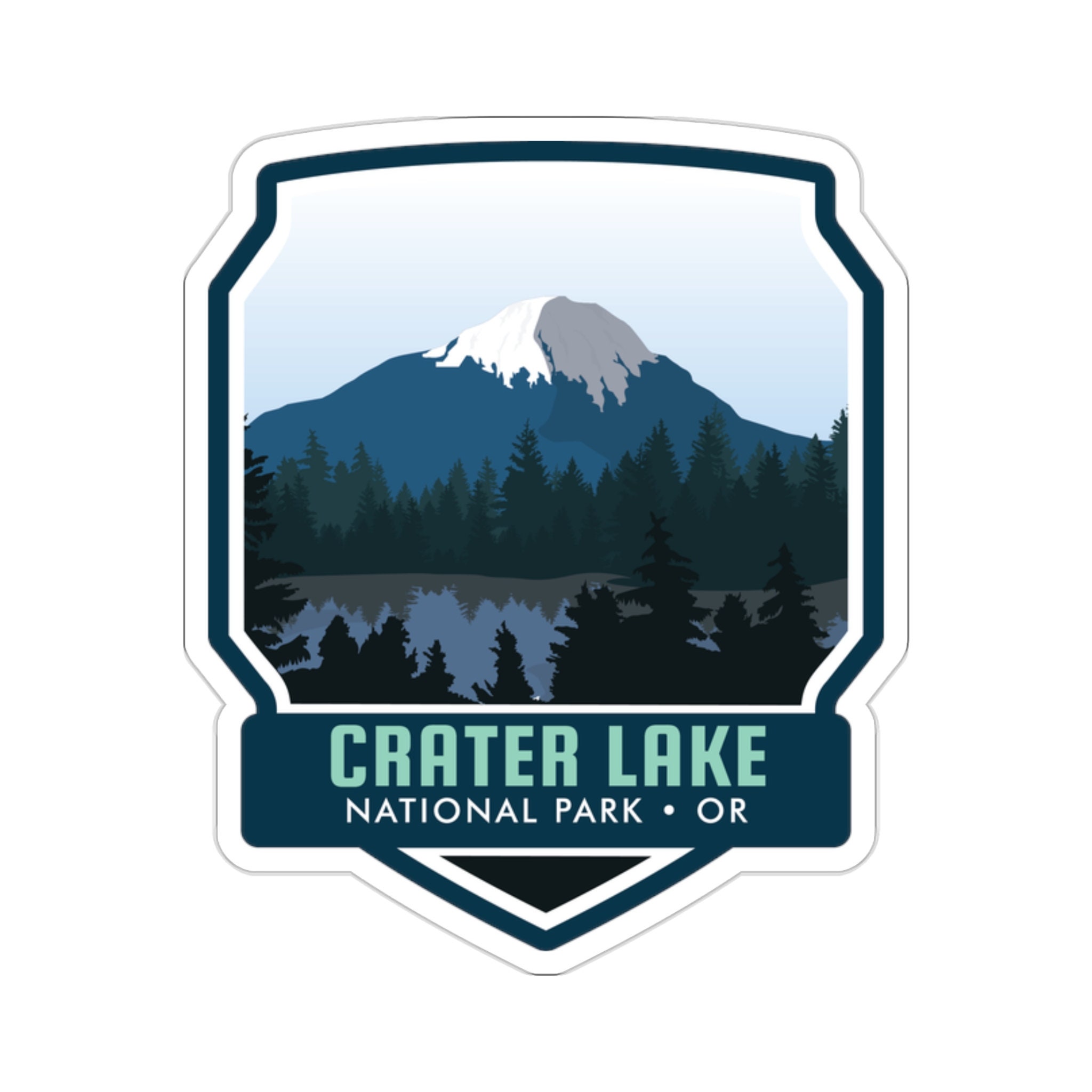 Discover the Majestic Beauty of Crater Lake National Park with our Captivating Sticker! - 5 Sizes