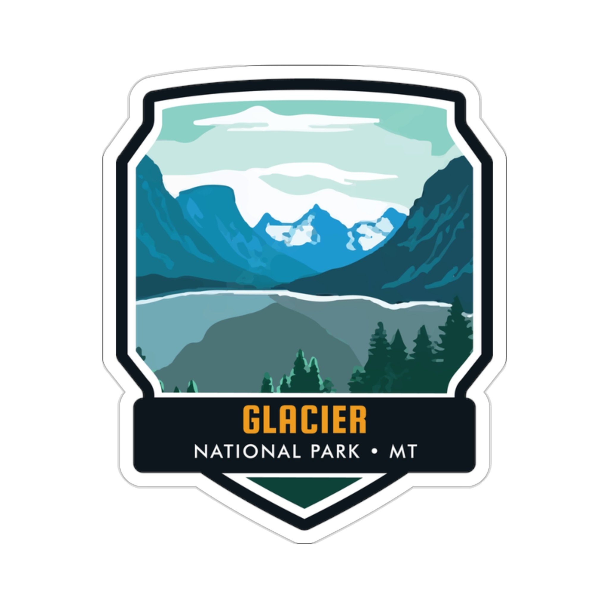 Explore the Majesty of Glacier National Park with our Striking Sticker! - 5 Sizes