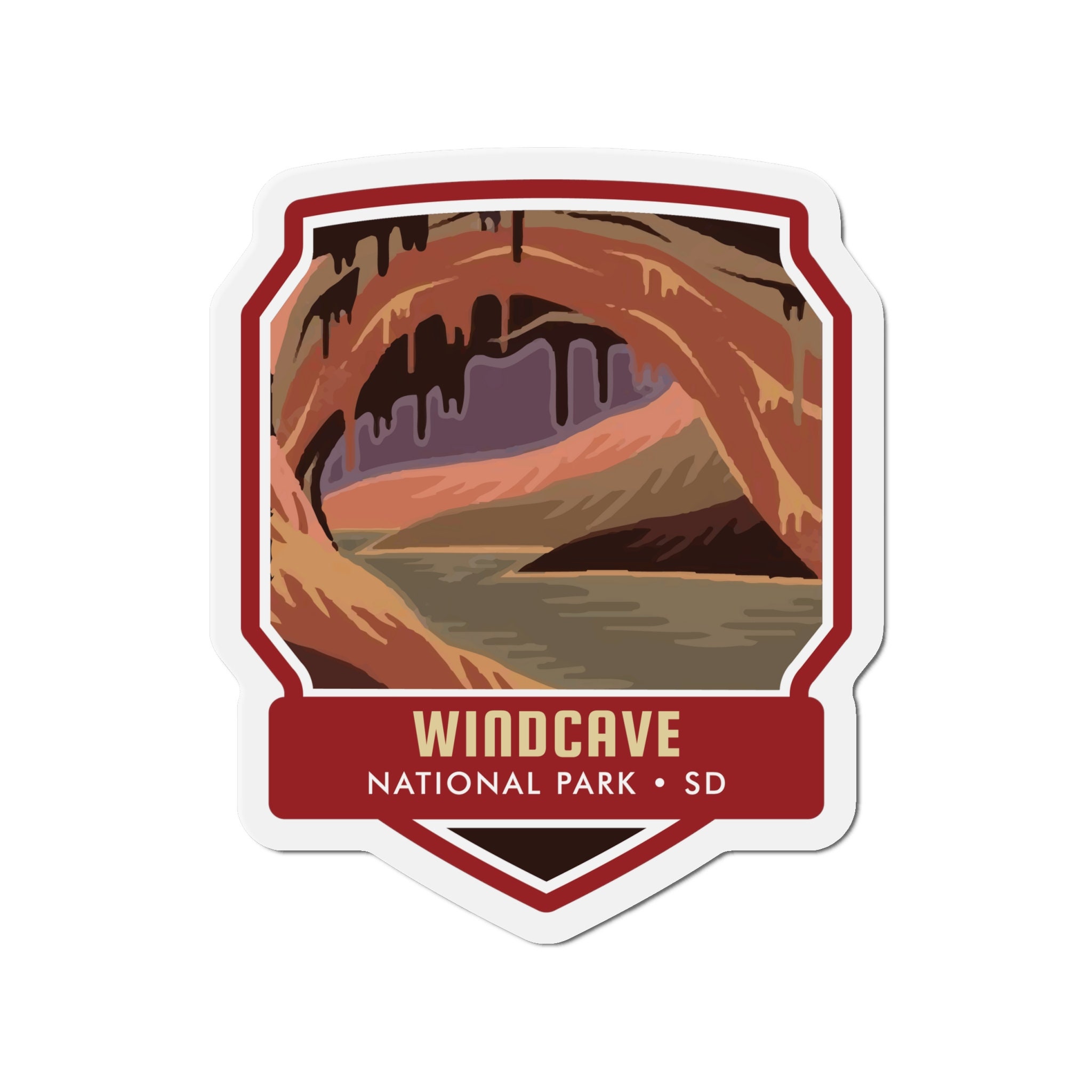 Bring the Enchanting Depths of Wind Cave National Park to Your Magnetic Surfaces with Our Mesmerizing Magnet! - 5 Sizes