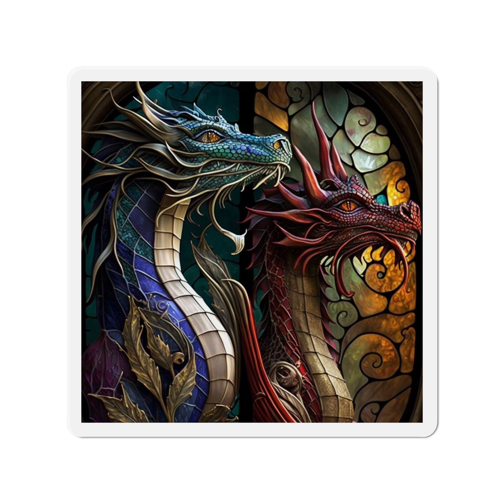 Enchanted Dragon Magnet - Embrace the Magic and Majesty of Dragons! Fantasy-inspired Artwork for Magnetic Surfaces - 5 Sizes