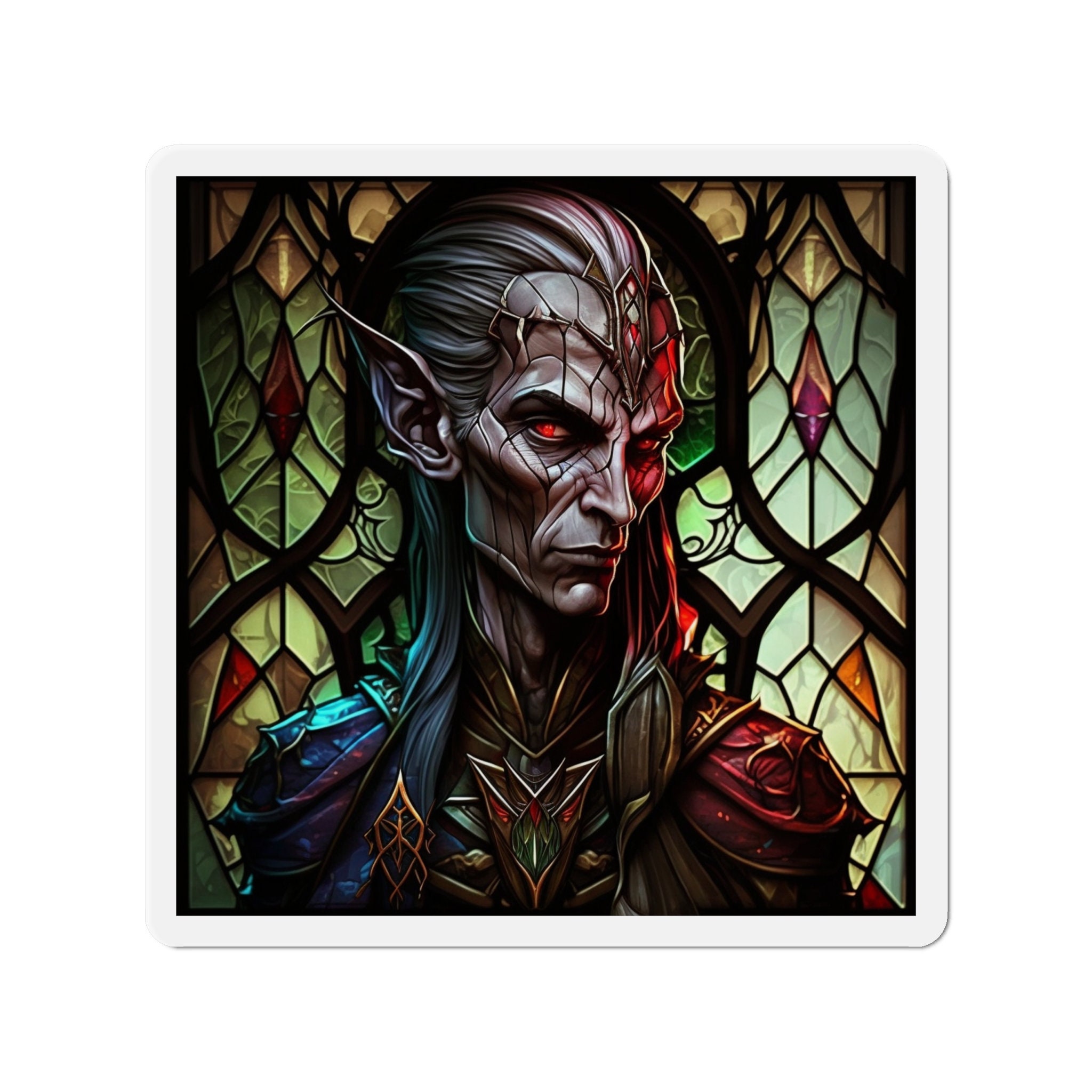 Embrace the Mystique of the Drow Elf with Our Fantasy Magnet! - 5 Sizes