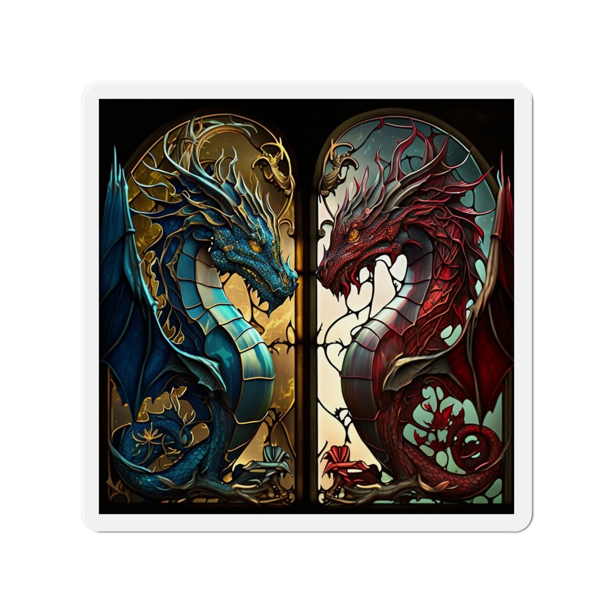 Unleash the Magic of Dragons with Our Enchanting Dragon Fantasy Magnet! - 5 Sizes