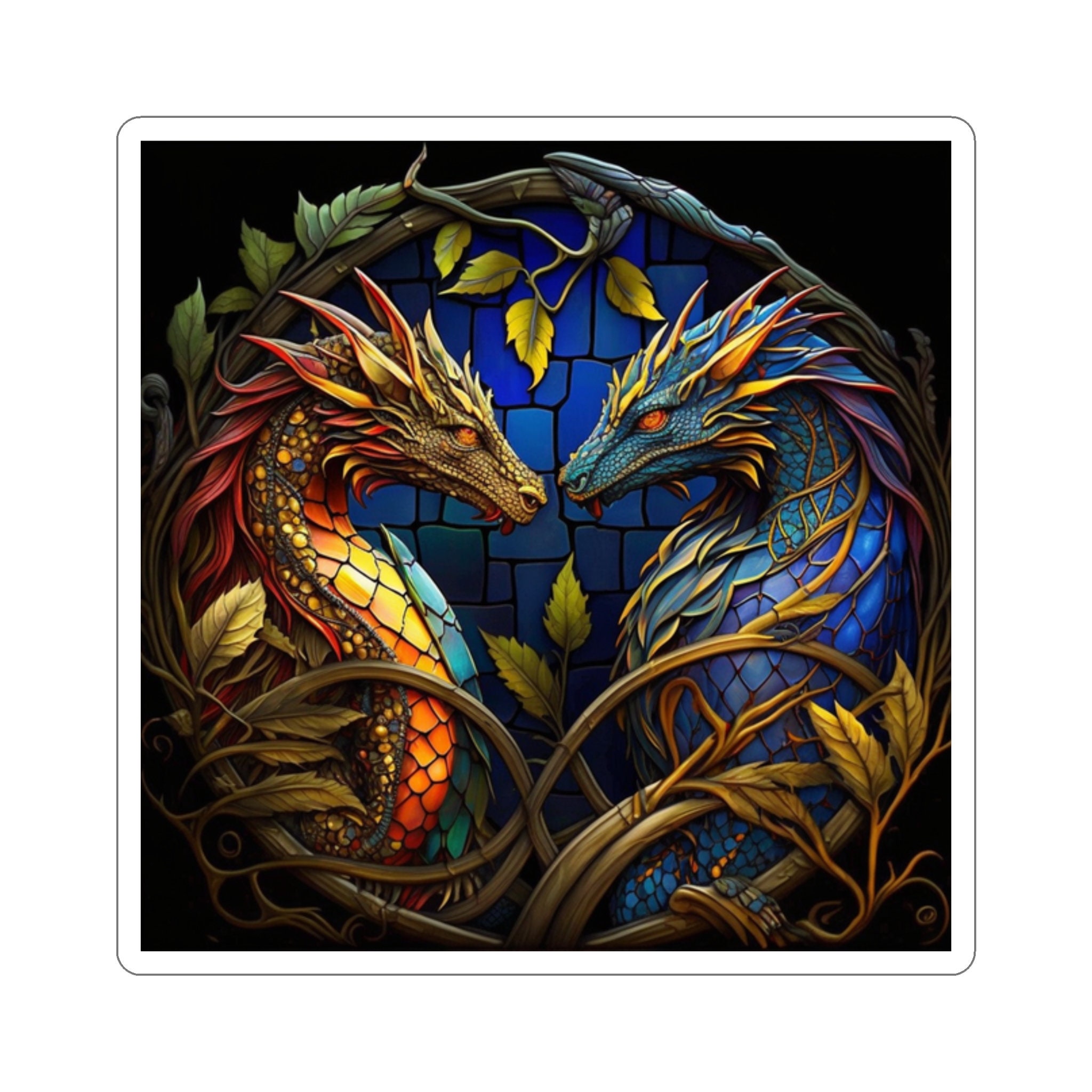 Stained Glass Dragon Magnets