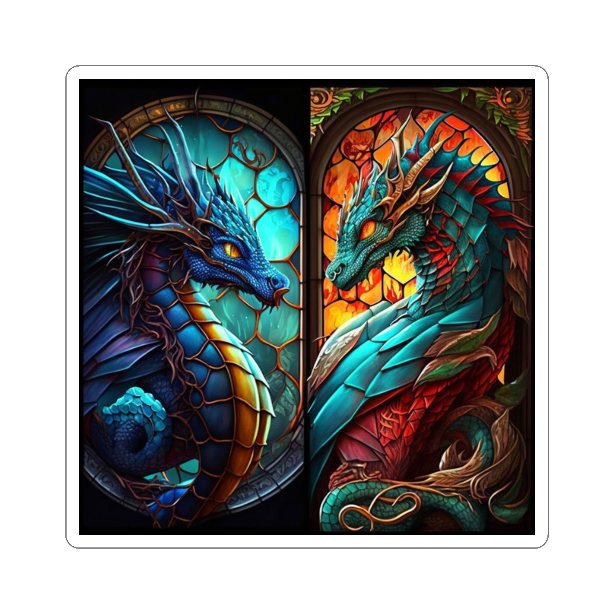 Mystical Dragon Sticker - Unleash the Power and Elegance of Dragons! Fantasy-inspired Artwork for Your Favorite Surfaces - 5 Sizes