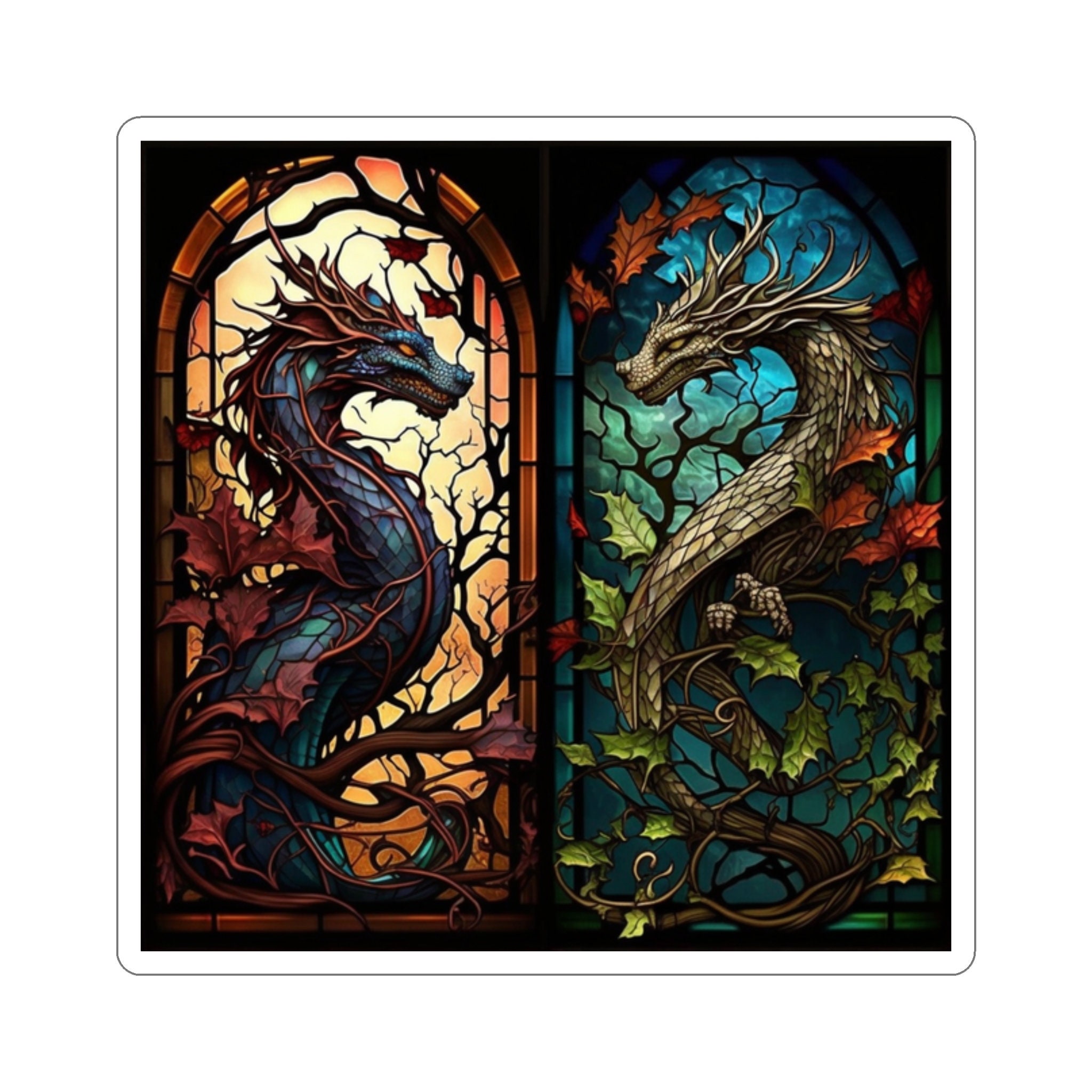 Enchanted Dragon Sticker - Embrace the Magic and Majesty of Dragons! Fantasy-inspired Artwork for Whimsical Expression
