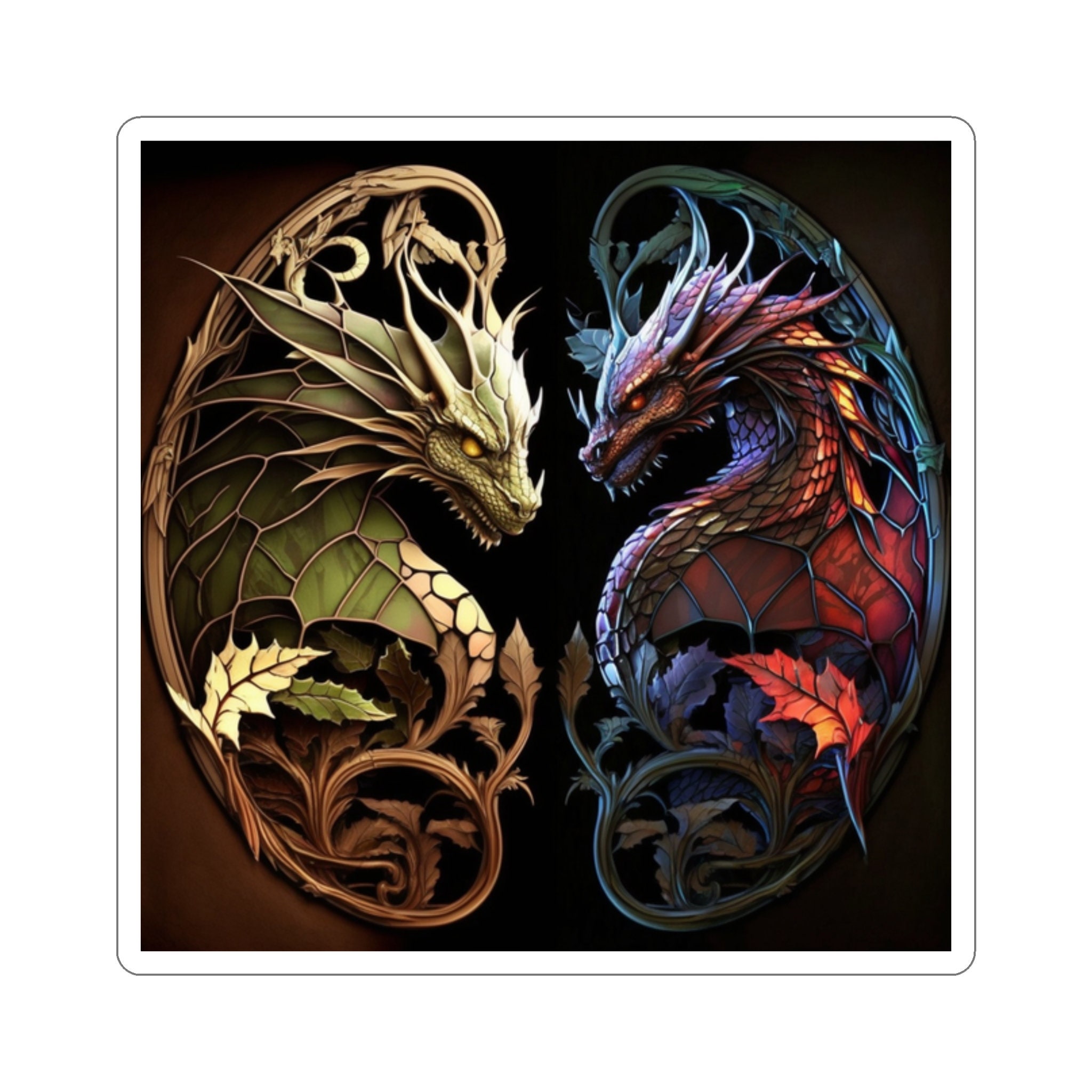 Mystical Dragon Sticker - Tap into the Power and Wonder of Dragons! Fantasy-inspired Artwork for Personalizing Your World - 5 Sizes