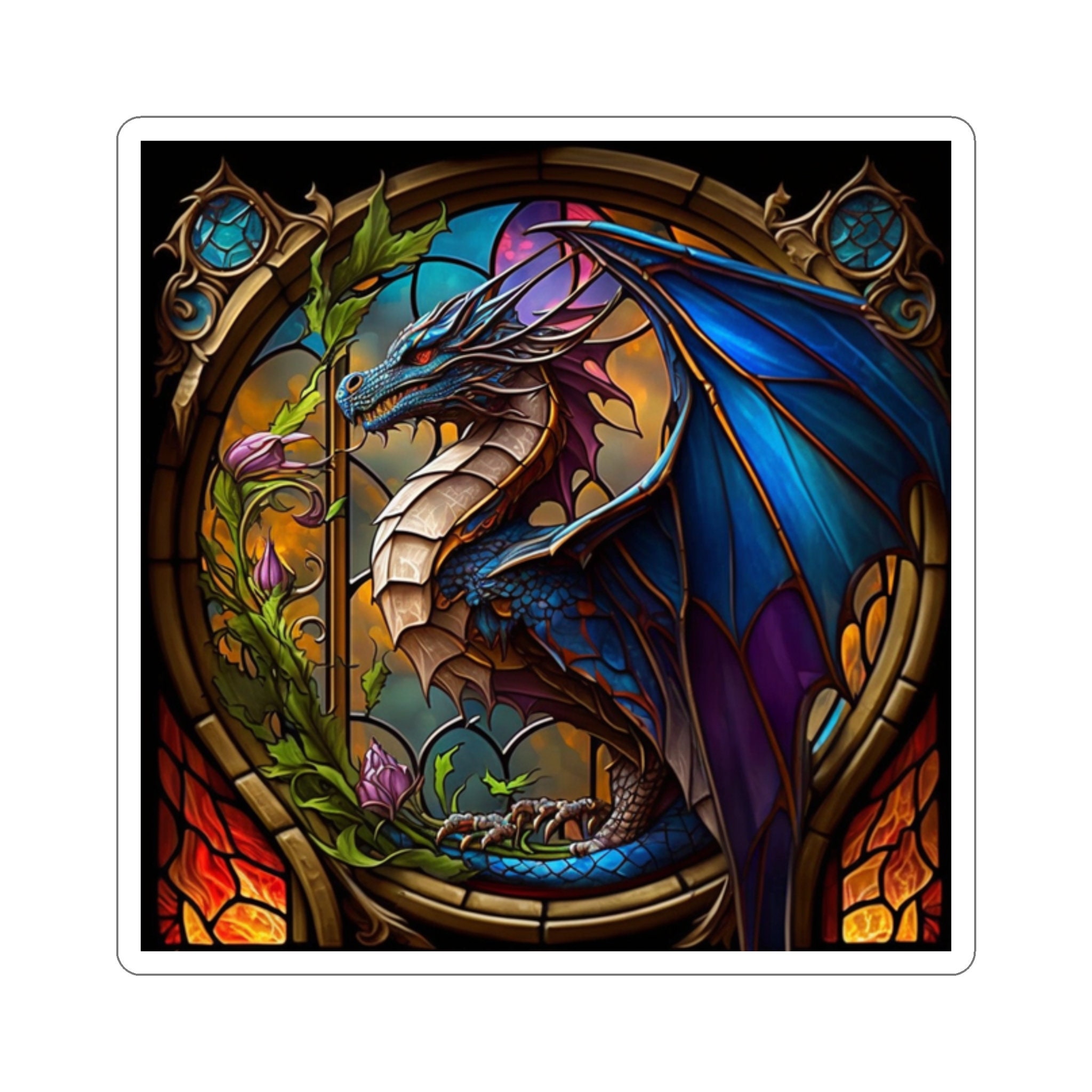 Enchanted Dragon Sticker - Awaken the Mystical Power of Dragons! Vibrant Artwork for Any Surface - 5 Sizes