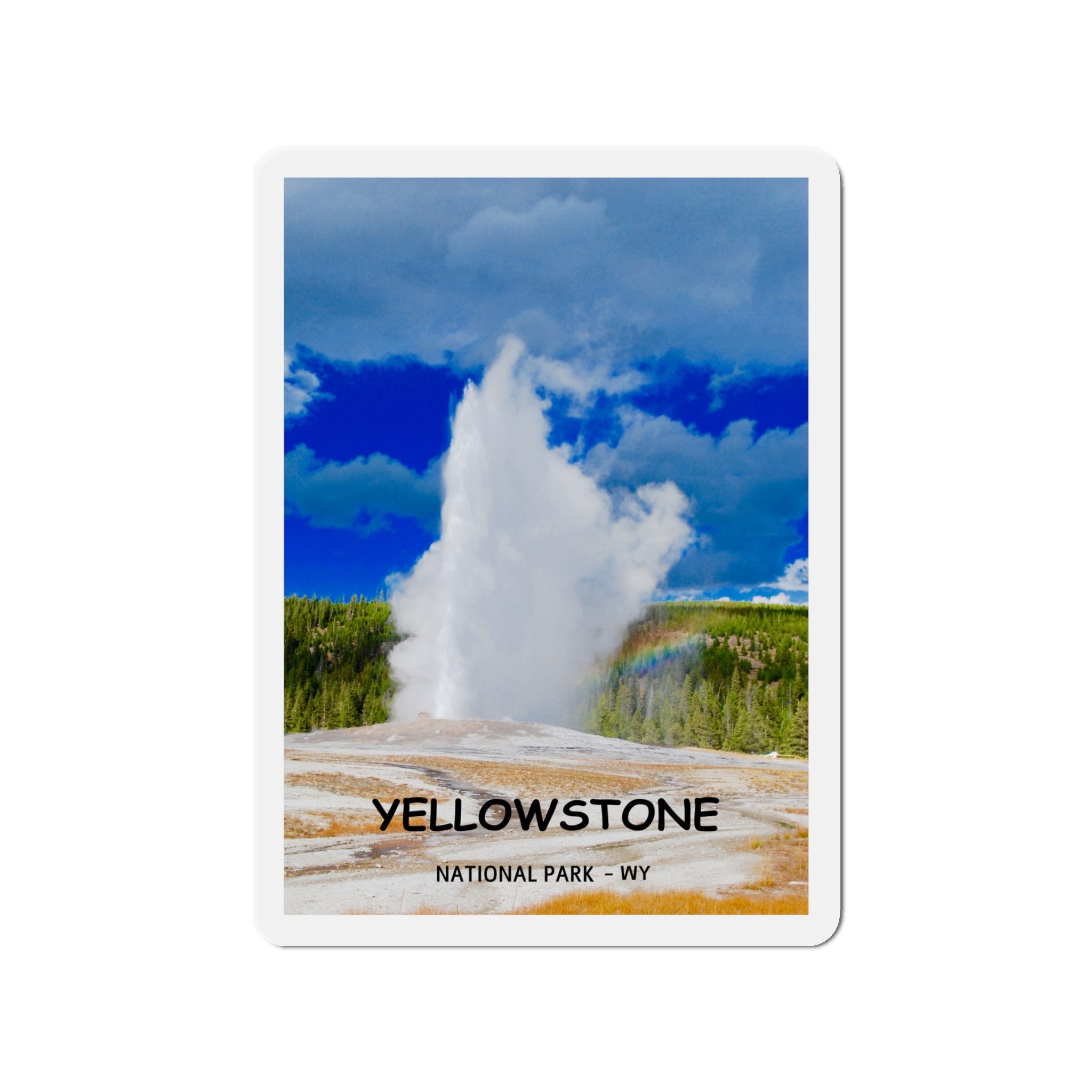 Yellowstone National Park Adventure Magnet - Weather-Resistant Vinyl, Hand-Drawn Design - 2 to 6 Inches