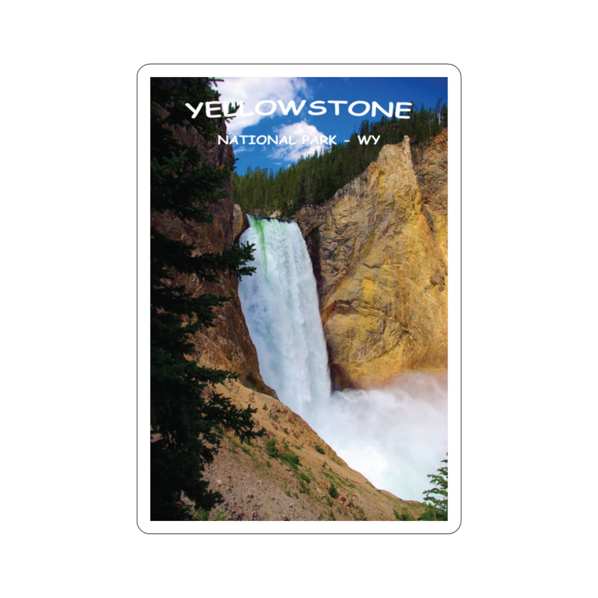 Explore Yellowstone Sticker - Premium Vinyl, Hand-Drawn Design - 2 to 6 Inches