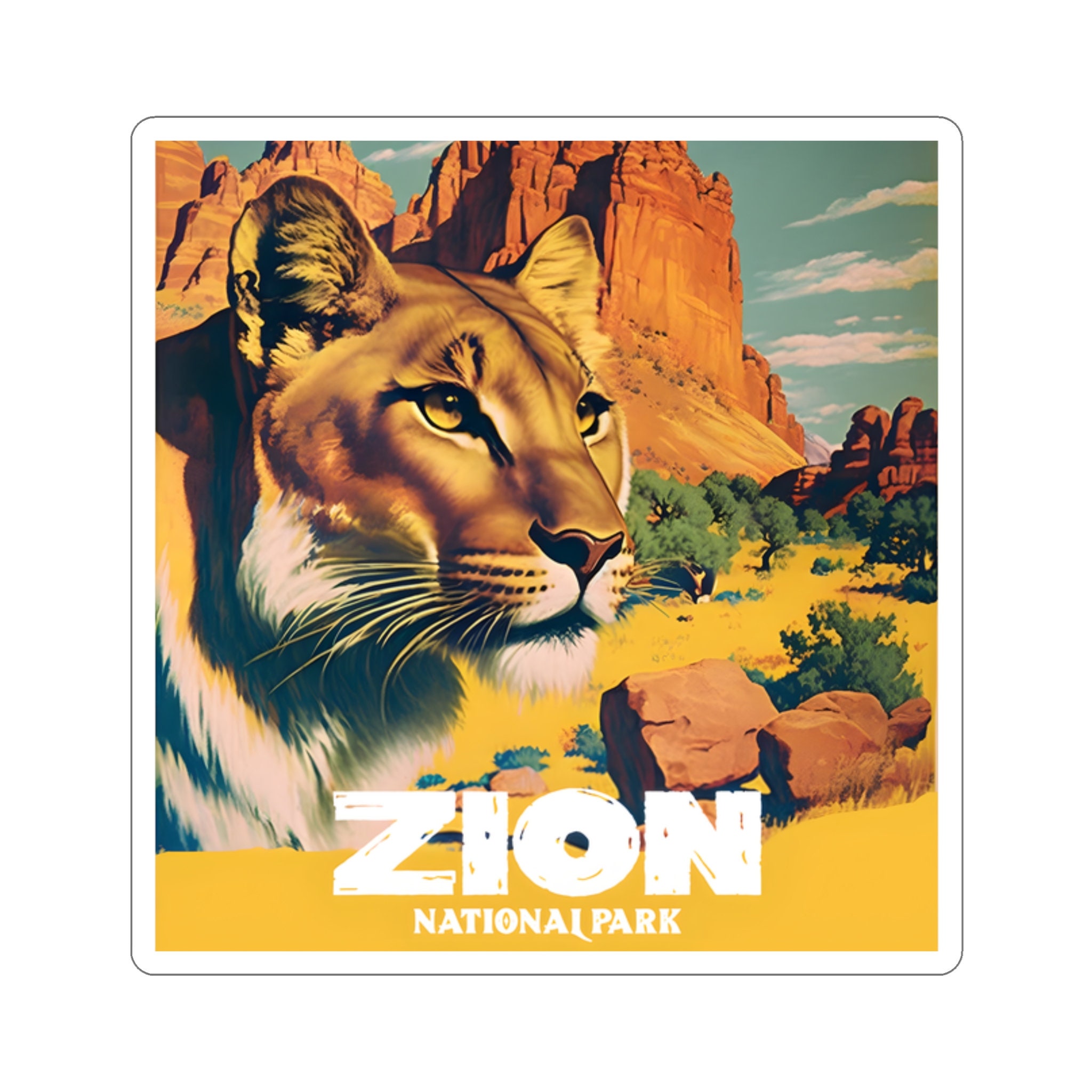 Vintage Zion National Park Sticker - Choose from 5 Sizes