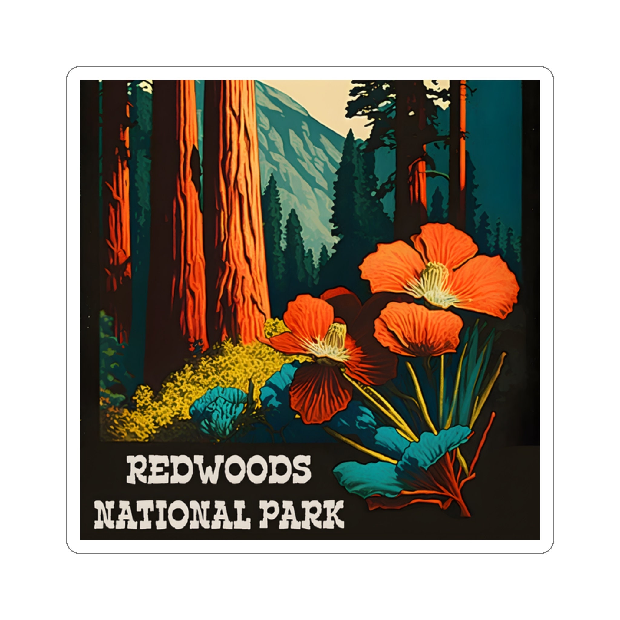 Redwoods National Park Adventure Sticker - Sizes 2" to 6"!
