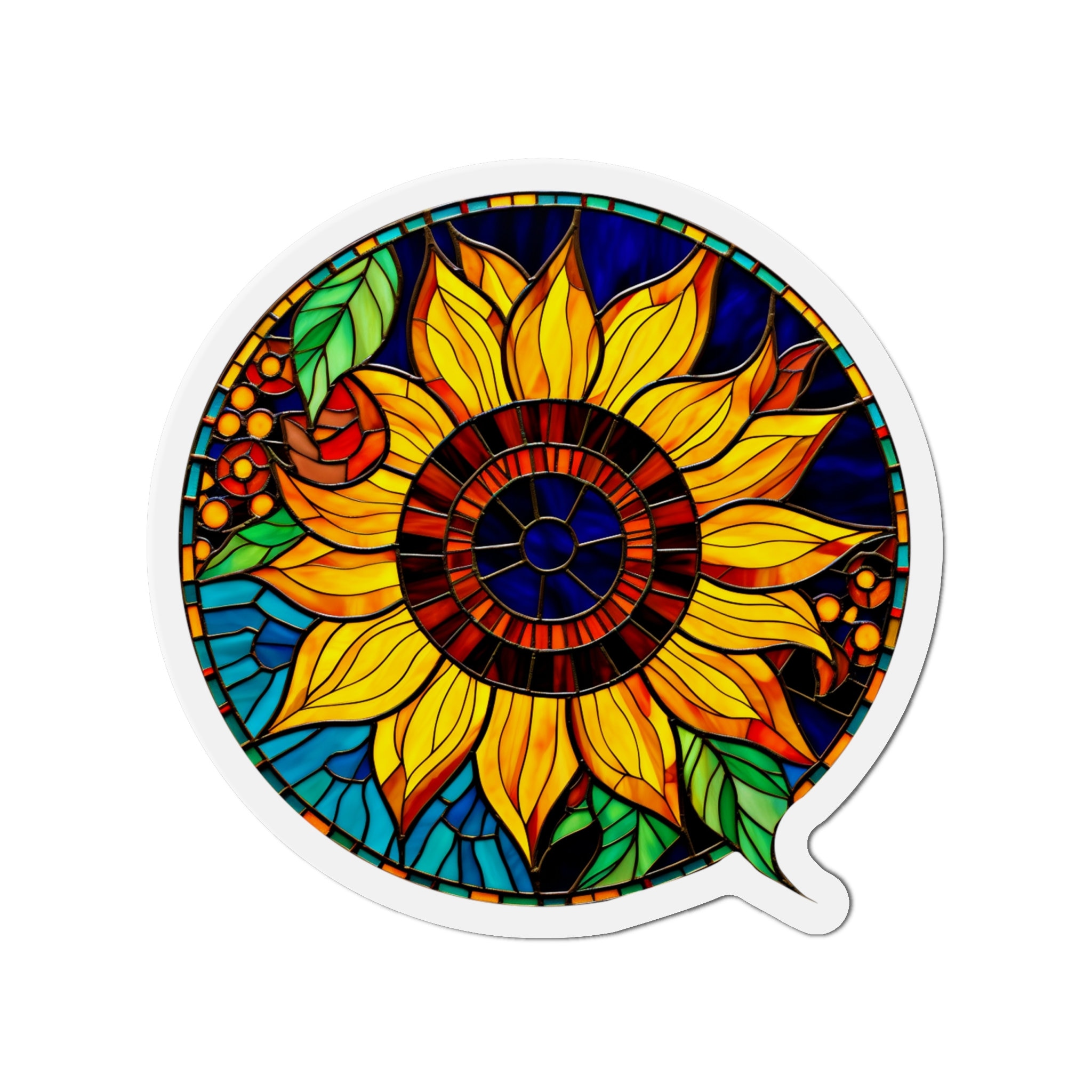 Stained Glass Sunflower Magnet - 5 Sizes for Your Creative Vision